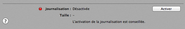 désactiver la journalisation pour optimiser l'accès disque