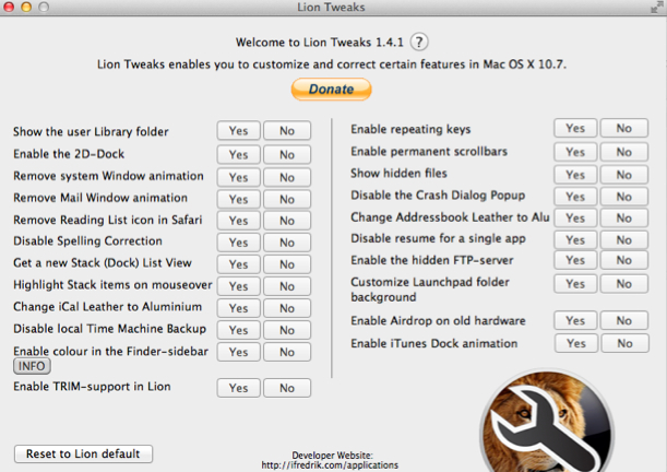 Lion Tweaks