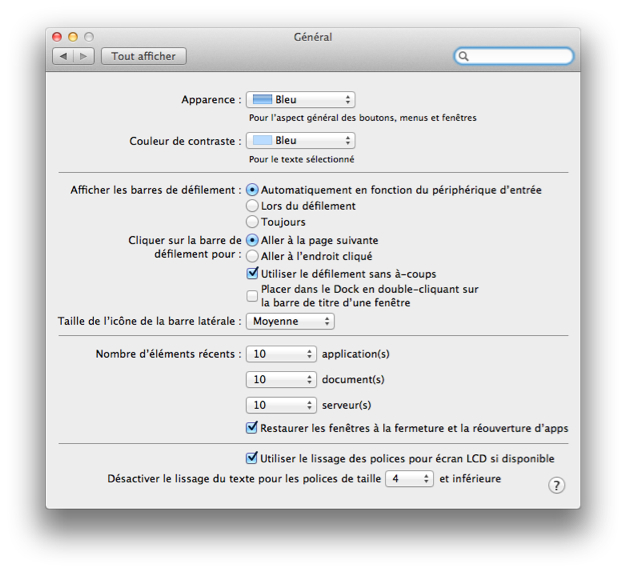 Comment desactiver reprise Mac OS X Lion