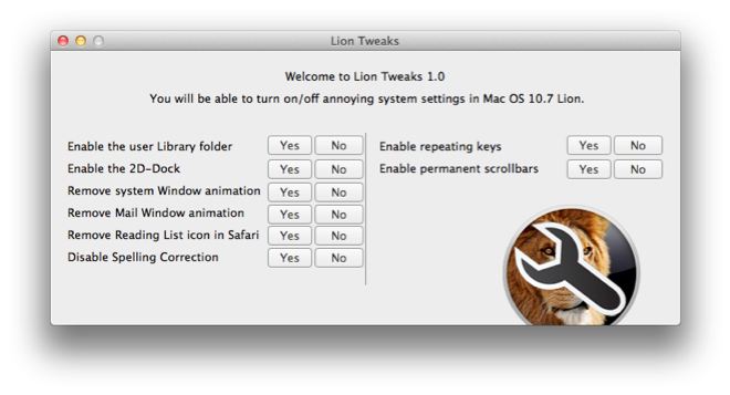 Lion Tweaks